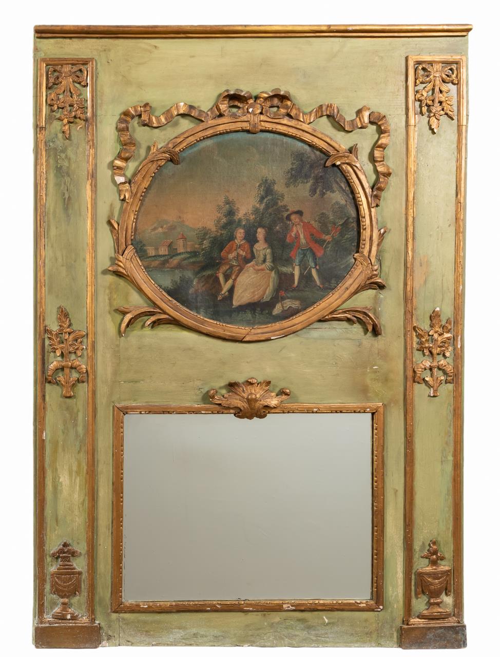 FRENCH GREEN & GILTWOOD TRUMEAU