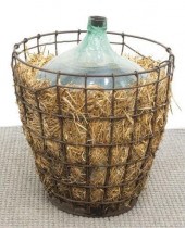 FRENCH GREEN GLASS CARBOY IN I