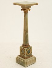 FRENCH GREEN ONYX PEDESTAL WIT
