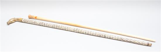 French hallmarked gold-capped ivory