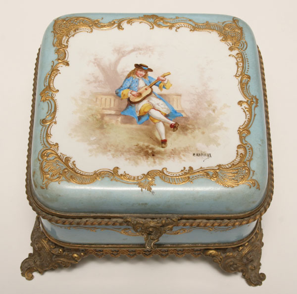 French hand painted and gilt