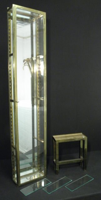 French heavy brass and glass