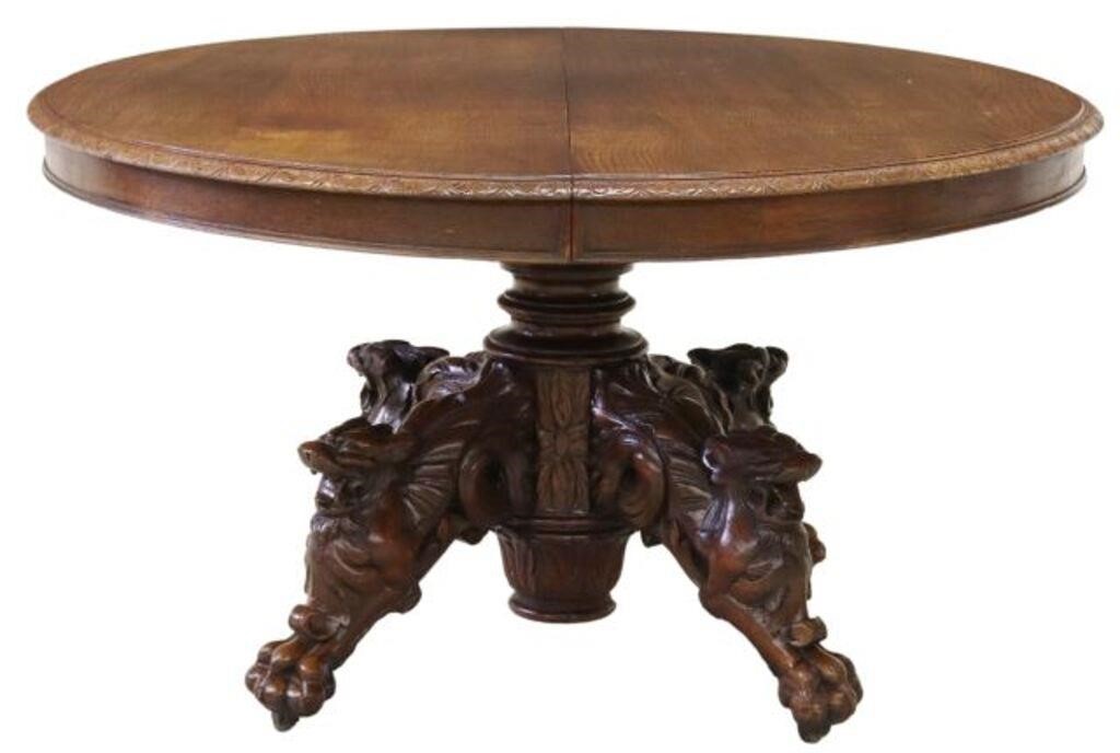 FRENCH HENRI II STYLE CARVED OAK