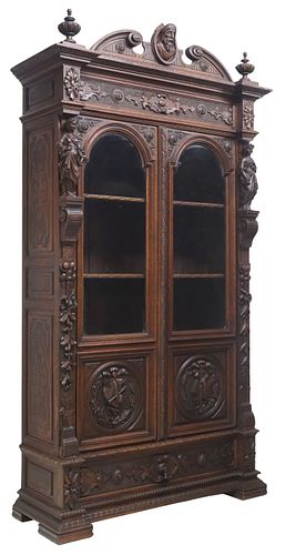 FRENCH HENRI II STYLE CARVED OAK