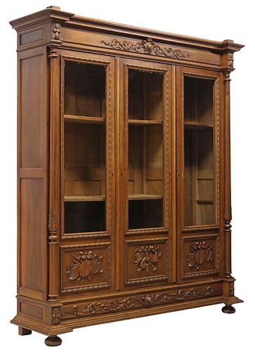 FRENCH HENRI II STYLE CARVED WALNUT