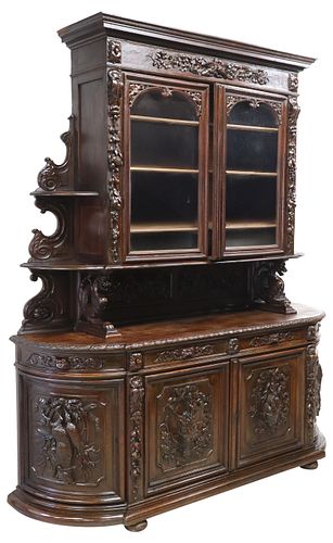 FRENCH HENRI II STYLE CARVED OAK