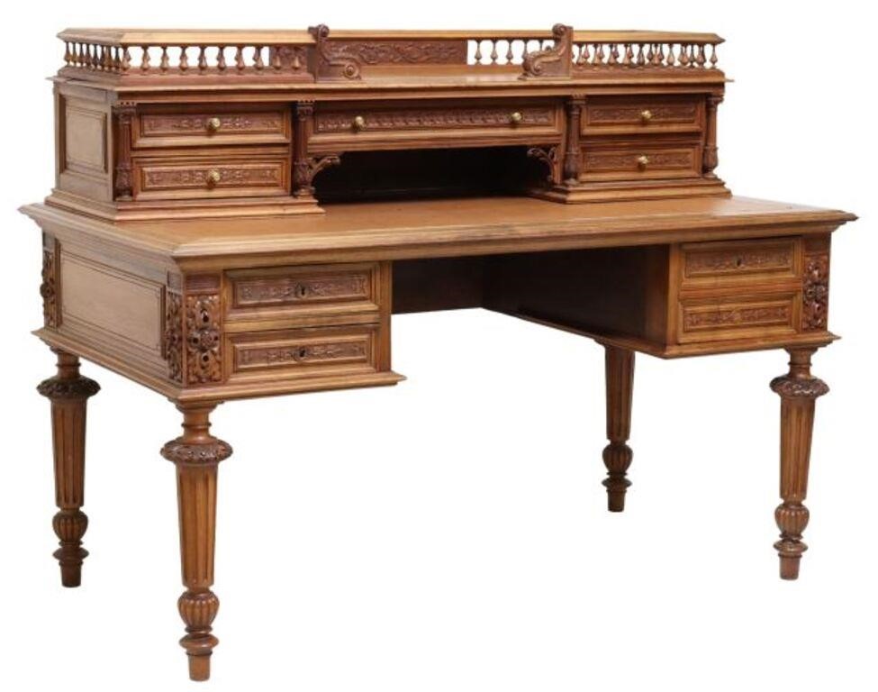 FRENCH HENRI II STYLE CARVED WALNUT