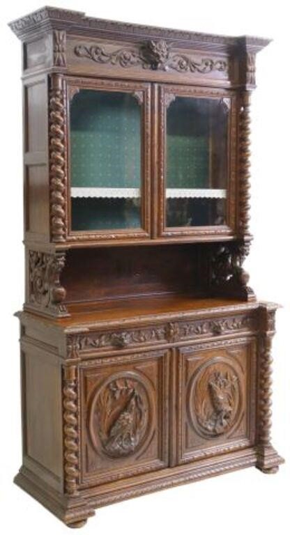 FRENCH HENRI II STYLE CARVED OAK