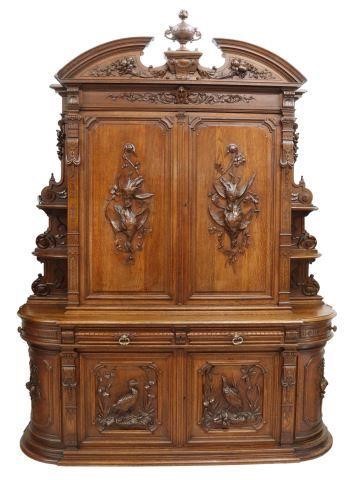 FRENCH HENRI II STYLE CARVED OAK