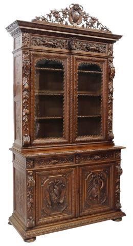 FRENCH HENRI II STYLE CARVED OAK