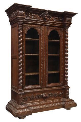 FRENCH HENRI II STYLE CARVED OAK