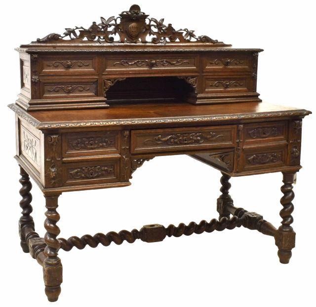 FRENCH HENRI II STYLE CARVED OAK
