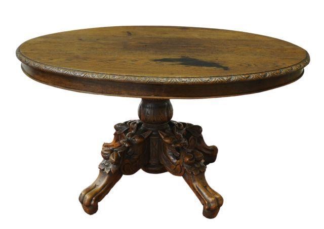 FRENCH HENRI II STYLE CARVED OAK