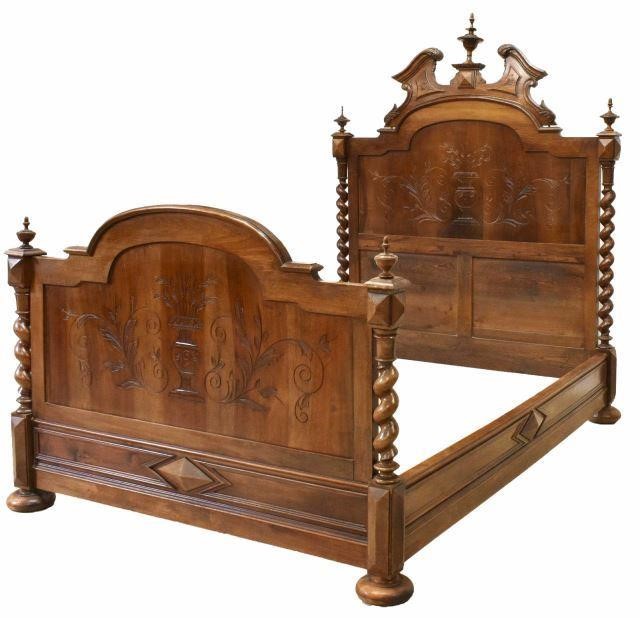 FRENCH HENRI II STYLE CARVED WALNUT