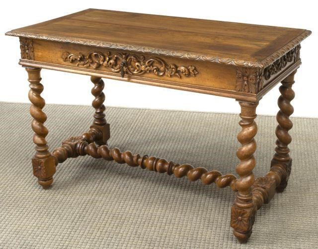 FRENCH HENRI II STYLE CARVED WALNUT