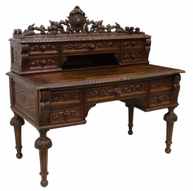 FRENCH HENRI II STYLE OAK WRITING