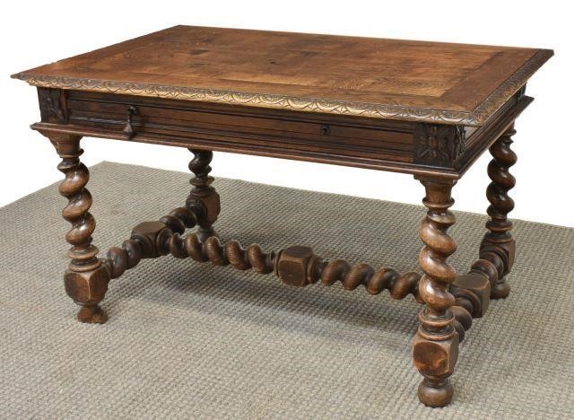 FRENCH HENRI II STYLE OAK WRITING
