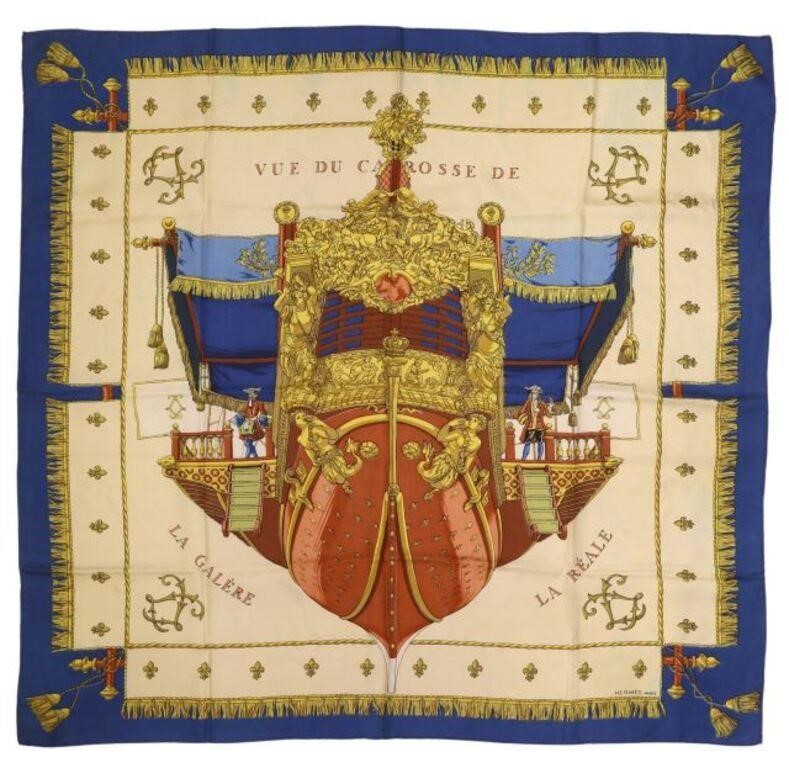FRENCH HERMES SILK TWILL SCARF, 'LA