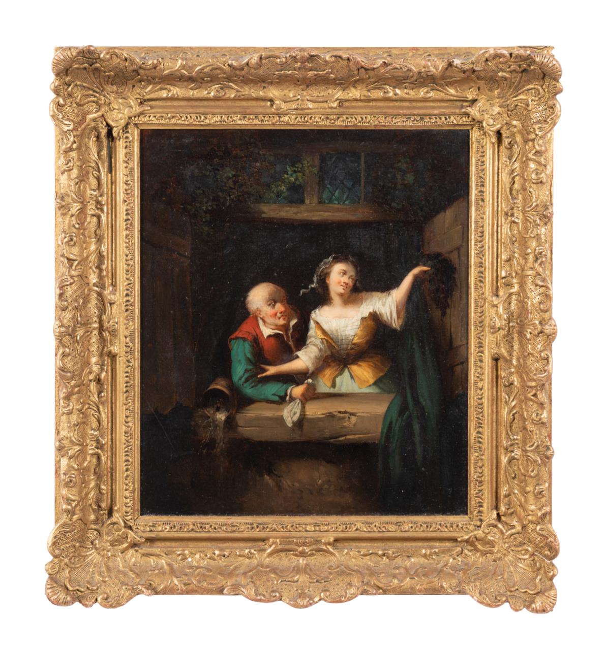 FRENCH HUMOROUS GENRE SCENE, O/C