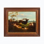 FRENCH HUNT SCENE, O/C, H. MOR