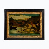 FRENCH HUNT SCENE, O/C, H. MOR