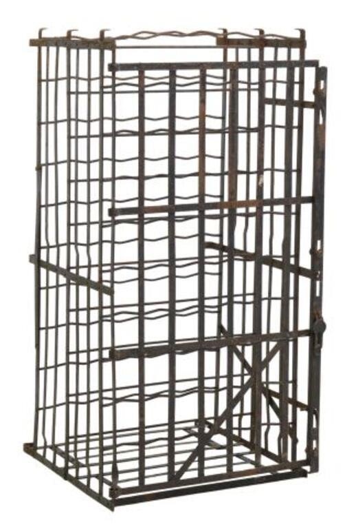 FRENCH IRON 36 BOTTLE WINE CAGE/