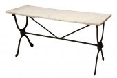 FRENCH IRON & MARBLE TOP BISTR