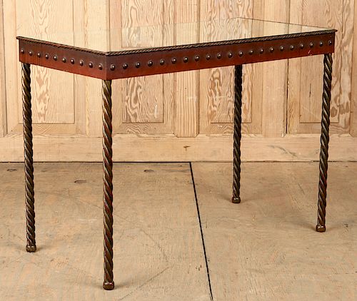FRENCH IRON MIRROR TOP OCCASIONAL