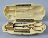 French ivory and silver gilt e