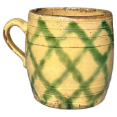 FRENCH JASPE' BARREL-FORM POT,