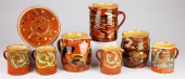 FRENCH JASPE REDWARE<br>Eight