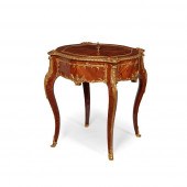 FRENCH KINGWOOD AND GILT BRONZ