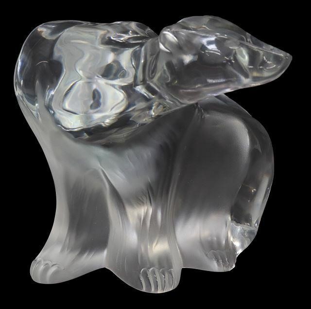 FRENCH LALIQUE ART GLASS POLAR BEAR