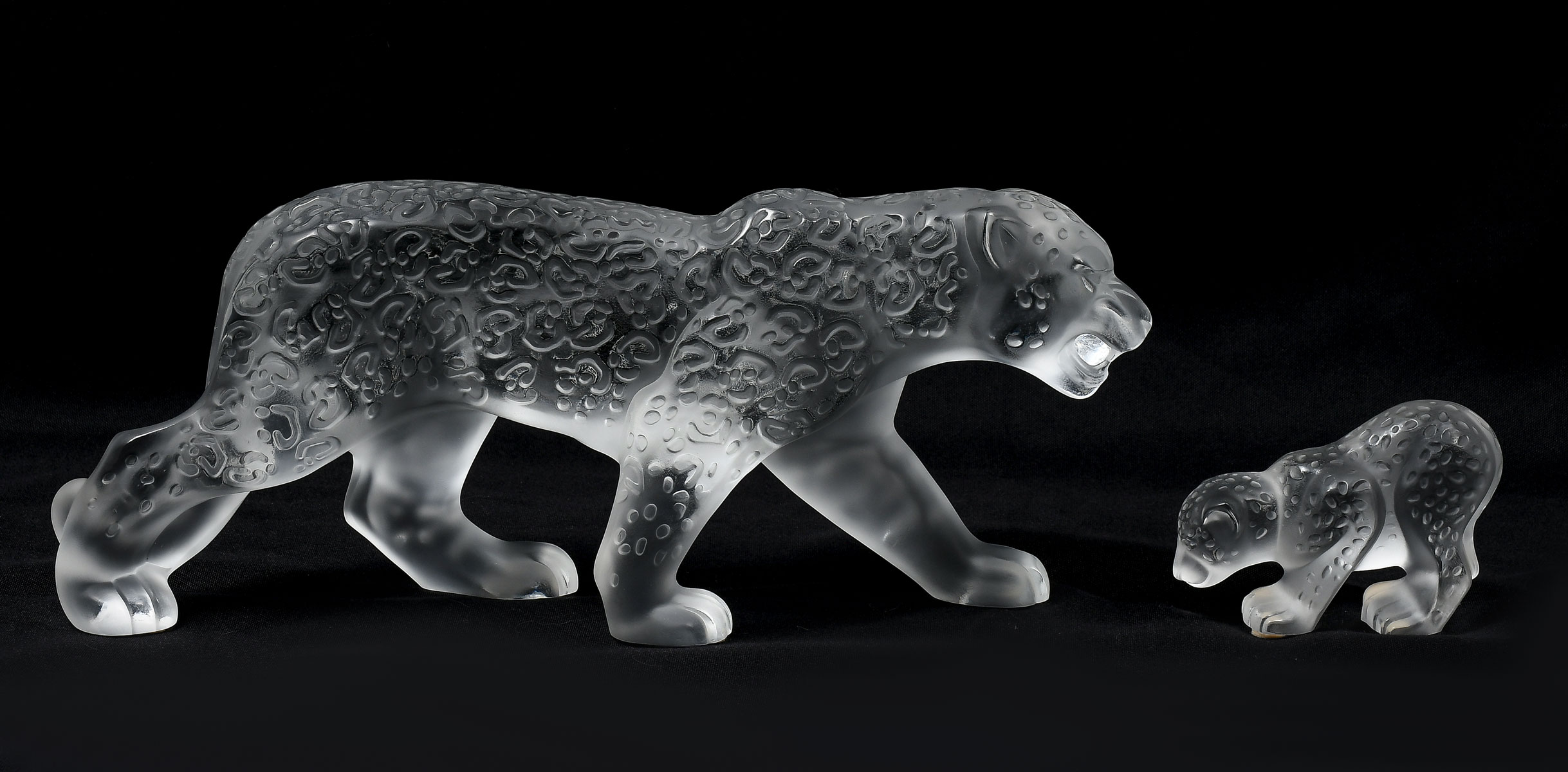 FRENCH LALIQUE CRYSTAL JAGUAR &