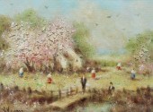 FRENCH LANDSCAPE WITH COTTAGE