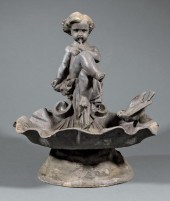 FRENCH LEAD FIGURAL BIRD FEEDE