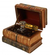 FRENCH LEATHER FAUX BOOK TANTA