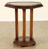 FRENCH LEATHER SIDE TABLE NAIL