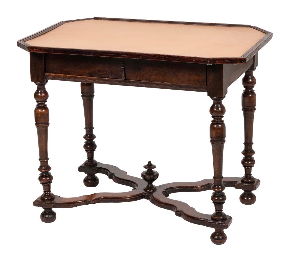 FRENCH LEATHER TOP SIDE TABLE