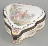 FRENCH LILLE ENAMEL BOX. Under
