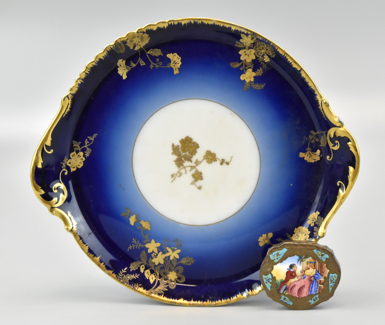 FRENCH LIMOGE PLATE AND ENAMEL