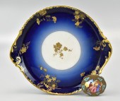 FRENCH LIMOGE PLATE AND ENAMEL