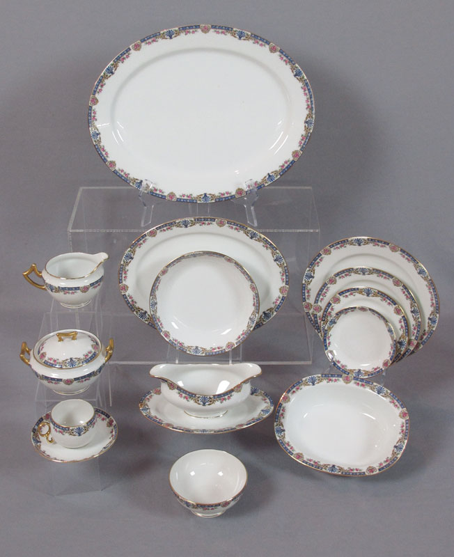 FRENCH LIMOGES BLUE BORDER FINE