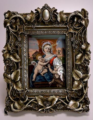 FRENCH LIMOGES ENAMEL PLAQUE OF THE