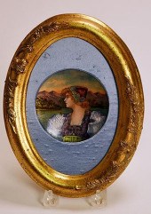 FRENCH LIMOGES ENAMEL ROUND PL