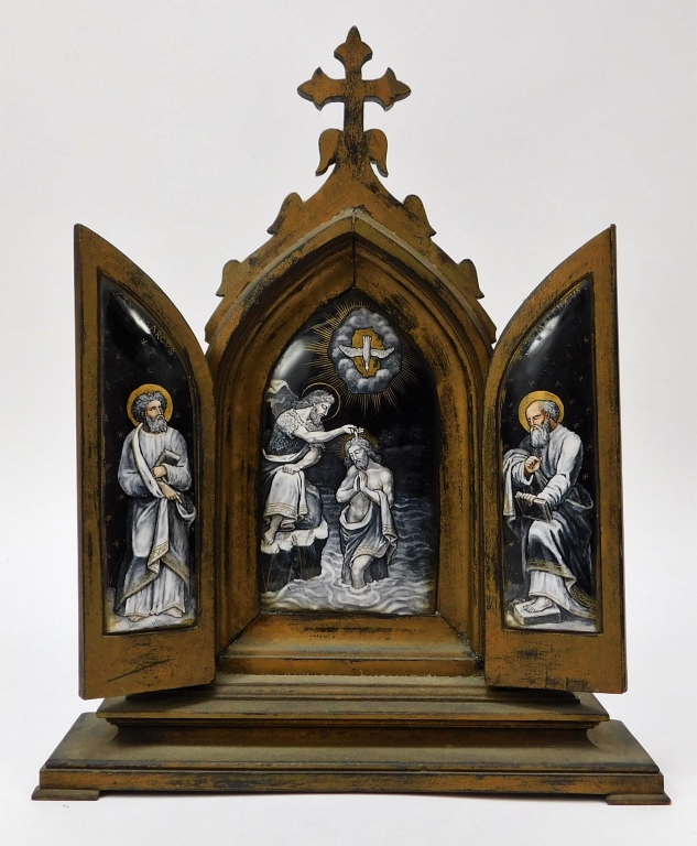 FRENCH LIMOGES ENAMELED ST. MATTHEW