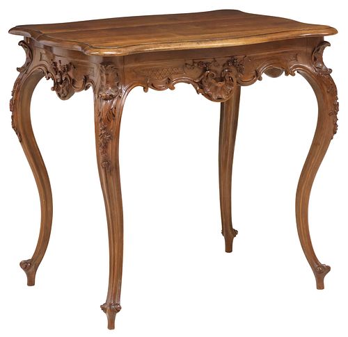 FRENCH LOUIS XV STYLE CARVED WALNUT