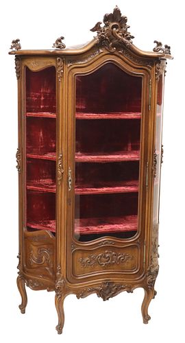 FRENCH LOUIS XV STYLE CARVED WALNUT