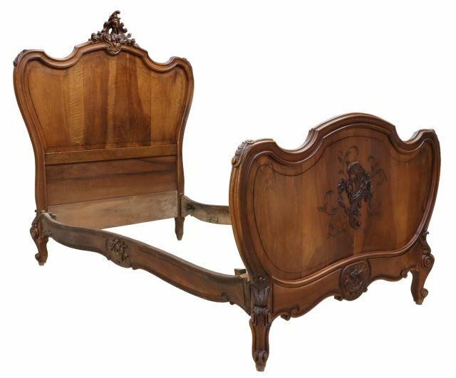 FRENCH LOUIS XV STYLE CARVED WALNUT