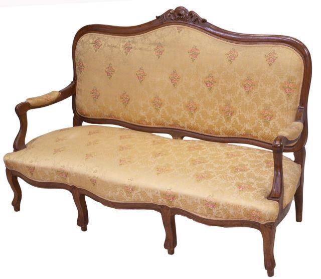 FRENCH LOUIS XV STYLE CARVED WALNUT